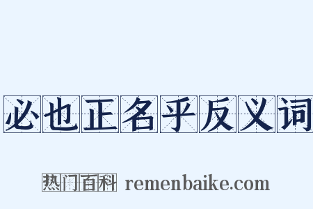必也正名乎反义词是什么意思的图片